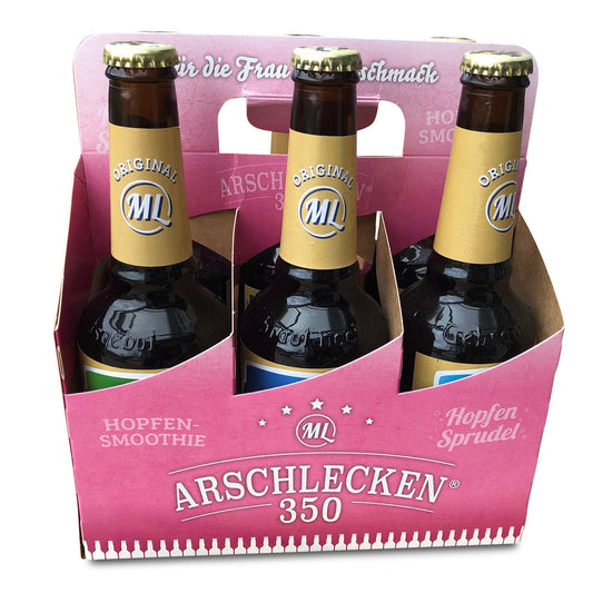 Frauenhandtasche Sixpack 2x Arschlecken, 2x Hopfensprudel, 2x Hopfensmoothie