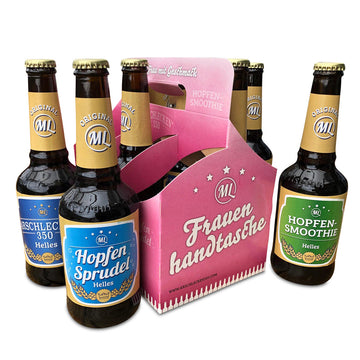 Frauenhandtasche Sixpack 2x Arschlecken, 2x Hopfensprudel, 2x Hopfensmoothie