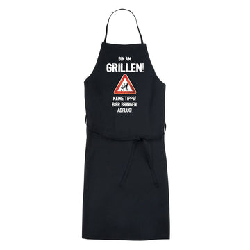 Grillschürze Bin am Grillen! Keine Tipps! Bier bringen