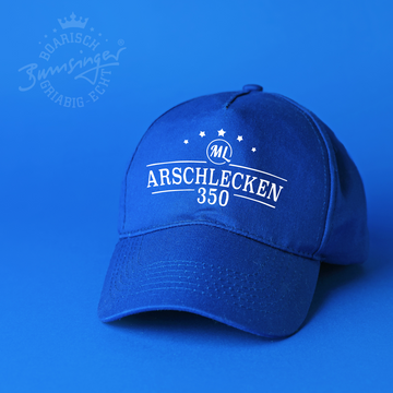 BaseCap Arschlecken350, bedruckt, blau