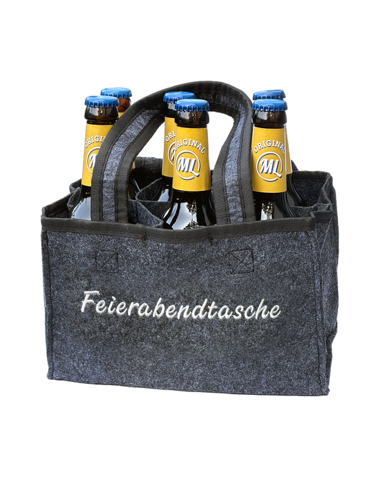 Filztasche Feierabendhandtasche mit 6 FlaschenArschlecken 350 Bier 0,33l