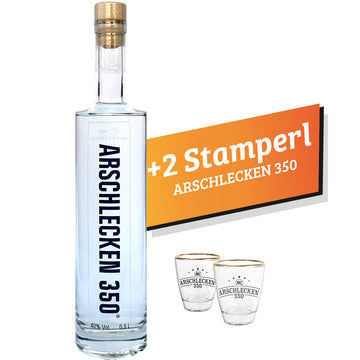 Arschlecken350 DER WODKA 0,5l mit 2 Stamperln Arschlecken 350