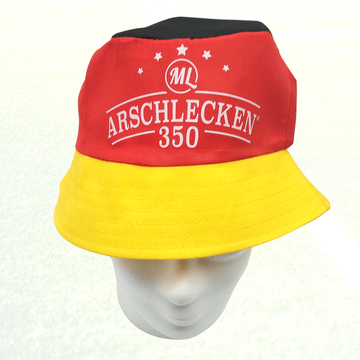 Sommermärchenhut Fanhhut  Arschlecken350 in Schwarzrotgold