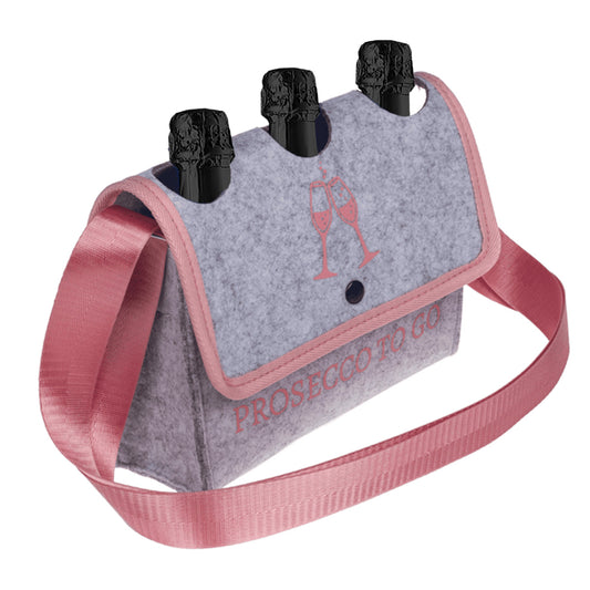 Set Filzhandtasche Prosecco to go mit Luder, Bitch, Zicke Chardonnay Sekt 0,2l