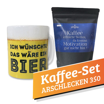 Kaffee-Set Arschlecken350 1x Tasse Ich wünschte +  1 Packung Arschlecken350 Kaffee