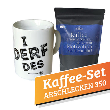 Kaffee-Set Arschlecken350 1x Tasse Iderf des +  1 Packung Arschlecken350 Kaffee