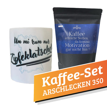 Kaffee-Set Arschlecken350 1x Tasse Zipfeklatscher