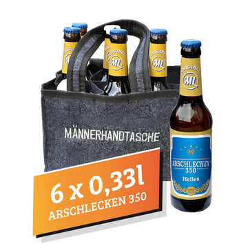Filztasche Männerhandtasche mit 6 FlaschenArschlecken 350 Bier 0,33l