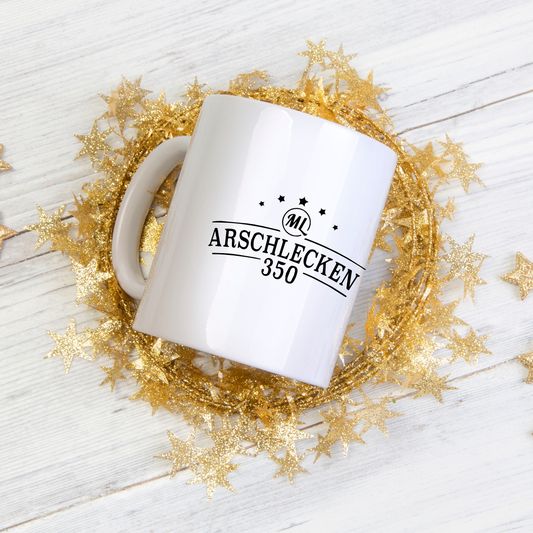 Tasse Arschlecken350 Logo blau