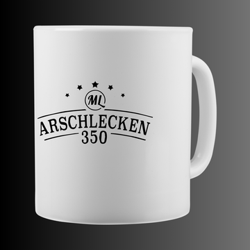 Tasse Arschlecken350 Logo schwarz