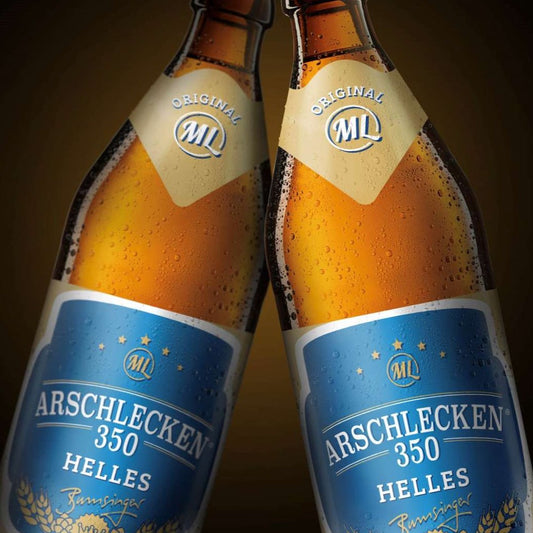 Sixpack Arschlecken 350 Bier Helles 0,5 Liter Flasche inclusive Pfand 6-er Pack