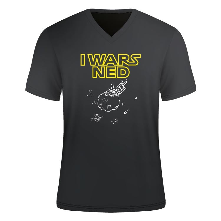 T Shirt I wars ned, mit Motiv, schwarz, V-Neck