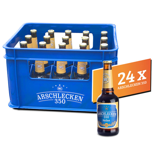 24 Flaschen Arschlecken 350 Bier Helles 0,33 Liter Flasche inclusive Pfand