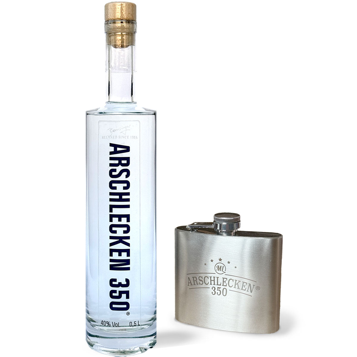 Arschlecken350 DER WODKA 0,5l mitFlachmann Arschlecken 350