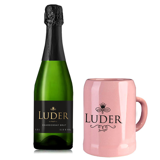 Luder-Set: Sektkrug "Luder" im Set mit einer Piccolo-Flasche Luder Bumsinger