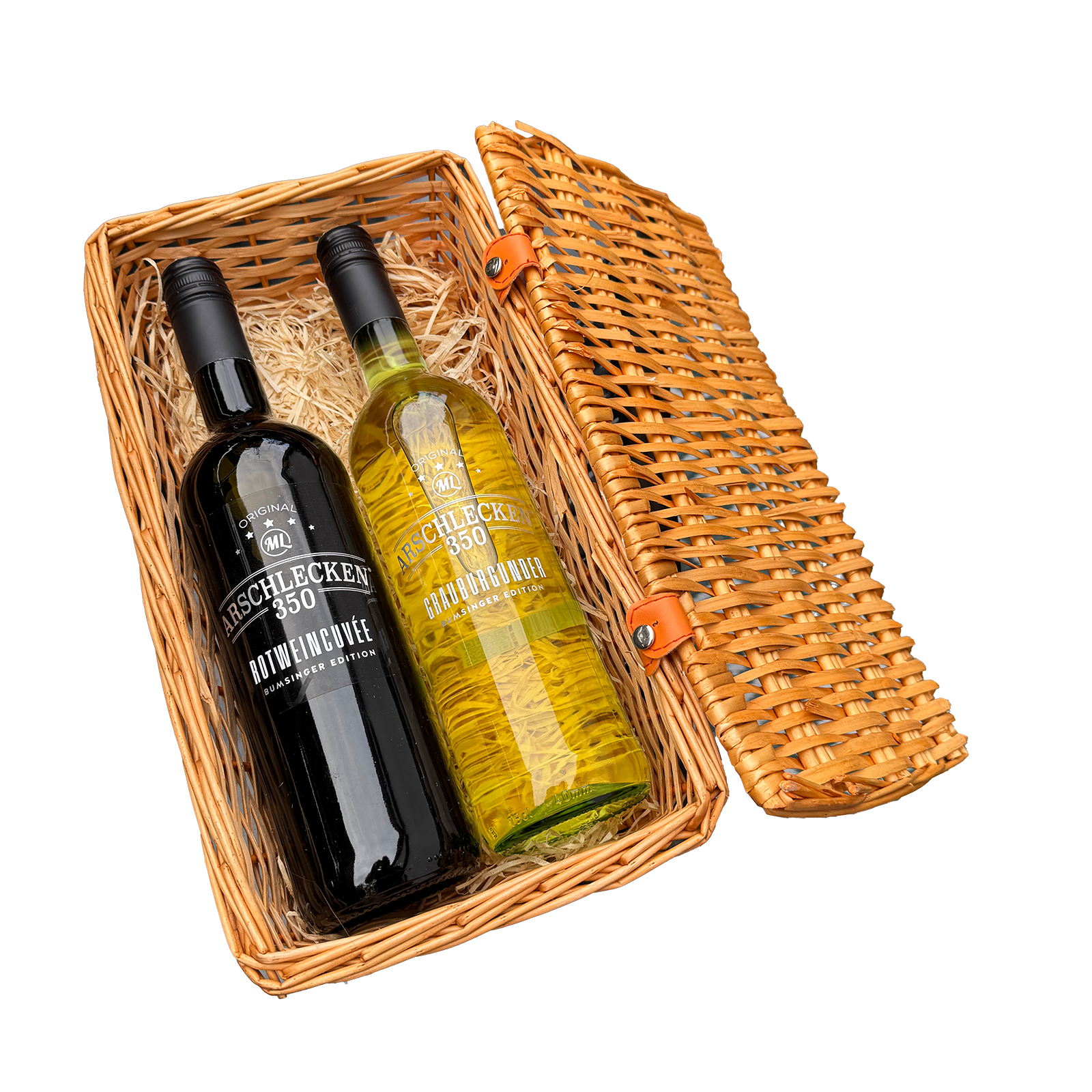 Geschenkkorb Arschlecken 350 Wein Rot/Weiss