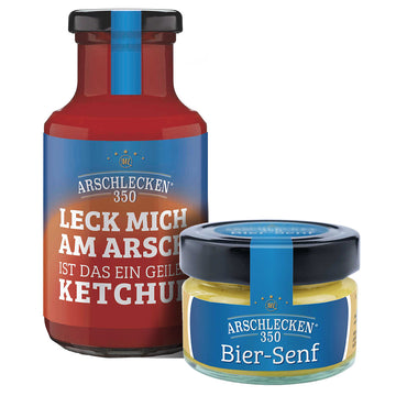 Grill-Set: Arschlecken350 Biersenf und Arschlecken350 Ketchup