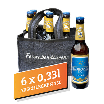 Filztasche Feierabendhandtasche mit 6 FlaschenArschlecken 350 Bier 0,33l