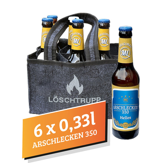 Filztasche Löschtrupp Arschlecken350 mit 6 FlaschenArschlecken 350 Bier 0,33l