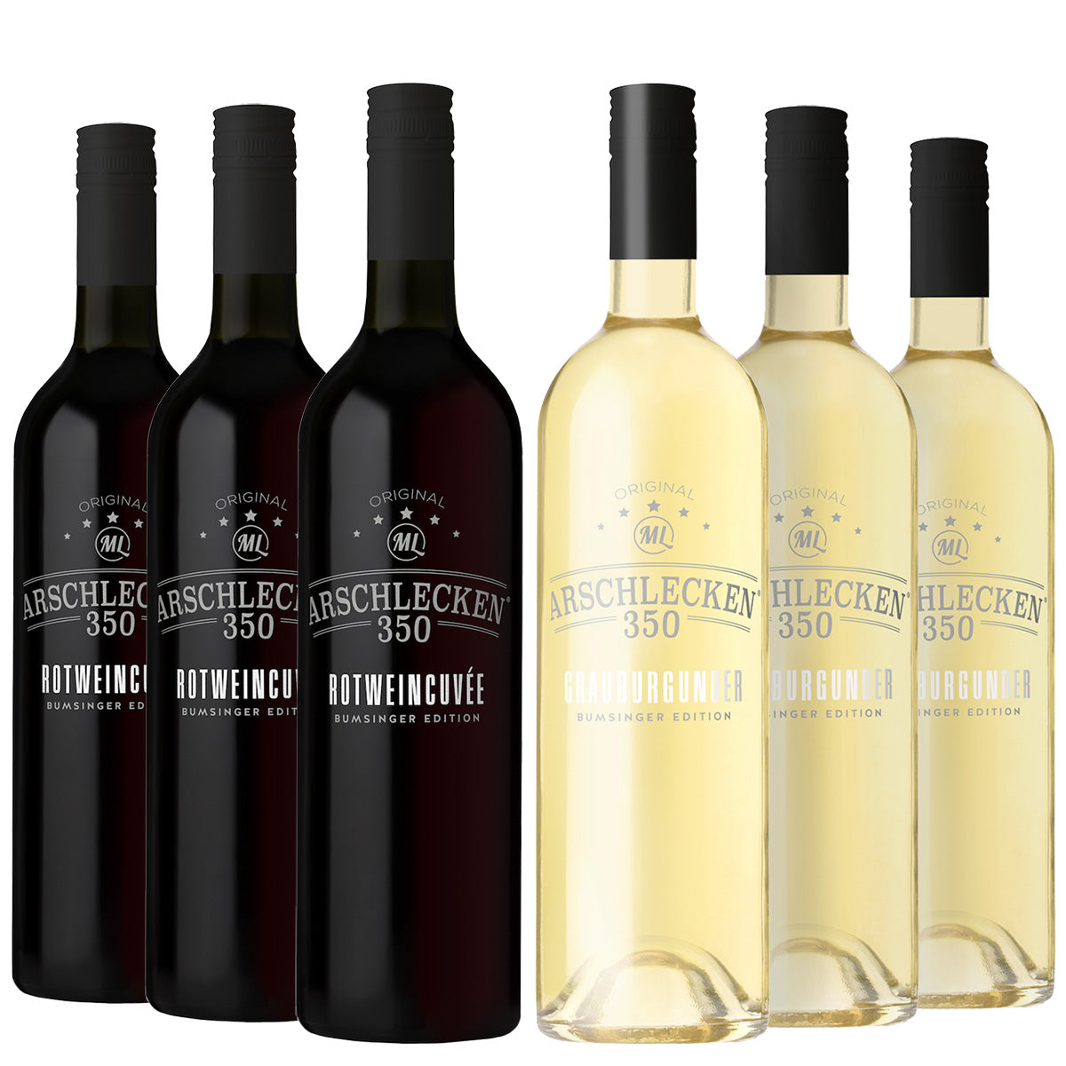 Weinpaket Rotweincuvée & Grauburgunder je 0,75l 6er Set Arschlecken 350