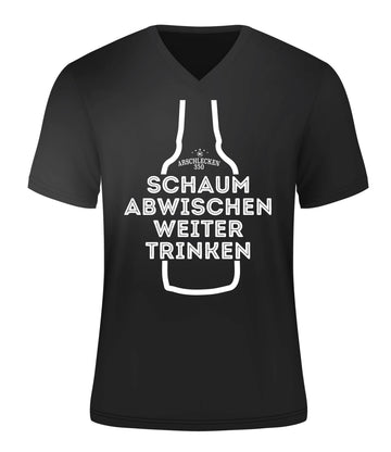 T Shirt Schaum abwischen, weiter trinken